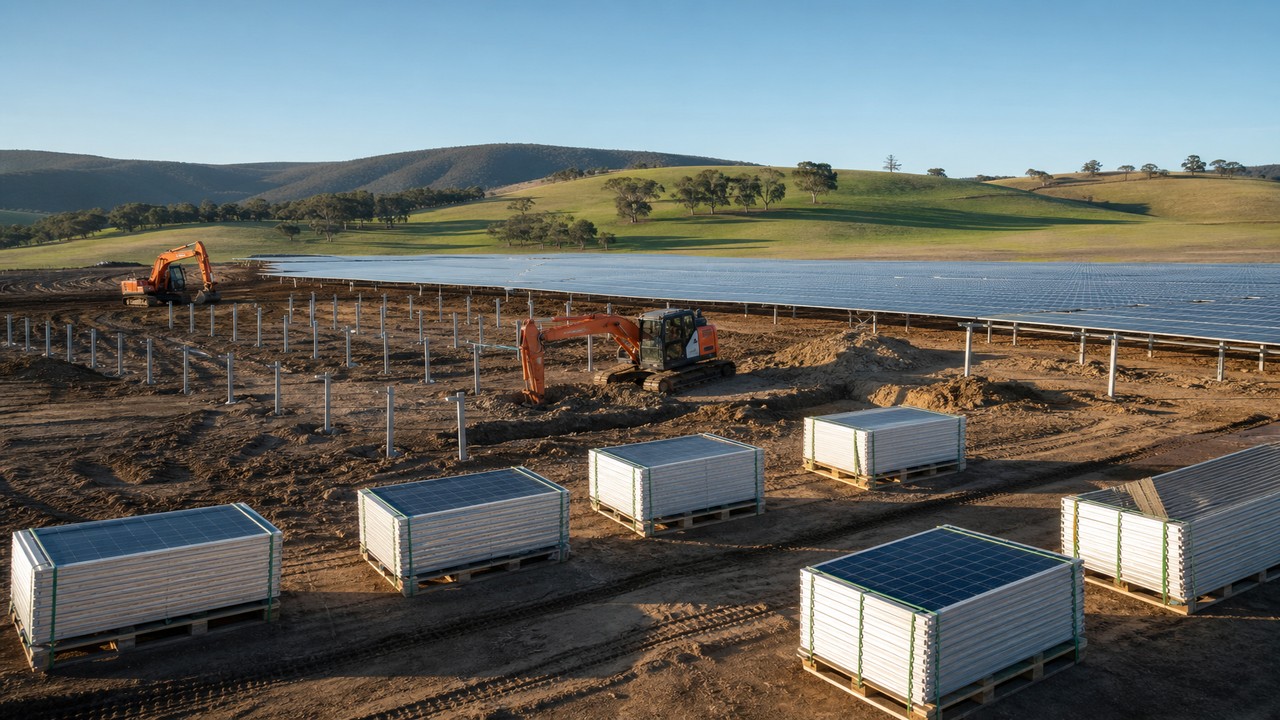 Utility-scale solar farm development in regional Victoria